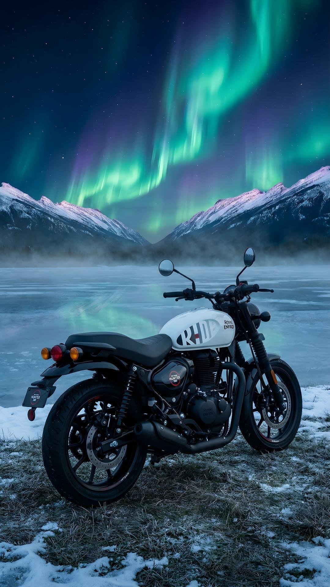 Royal Enfield Hunter 350 – Dapper White color 4K Live Wallpaper